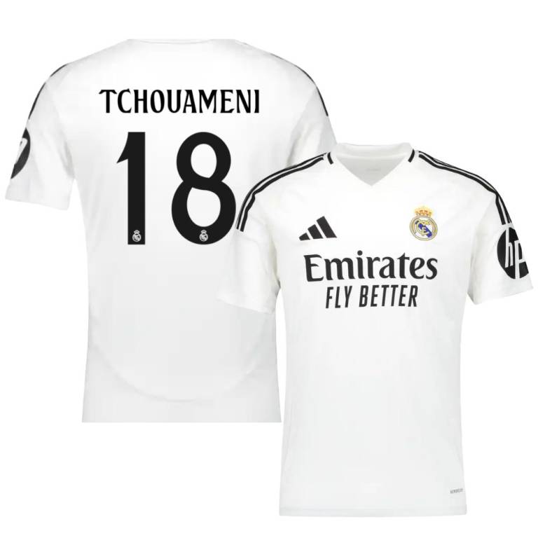 Real Madrid 2024 2025 Home Tchouaméni Jersey Foot Soccer Pro