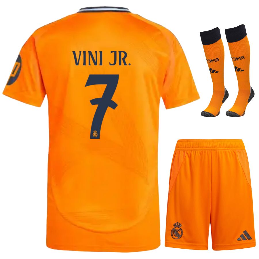 Camiseta Real Madrid Visitante Infantil 2024 2025 Vini Jr Fútbol de