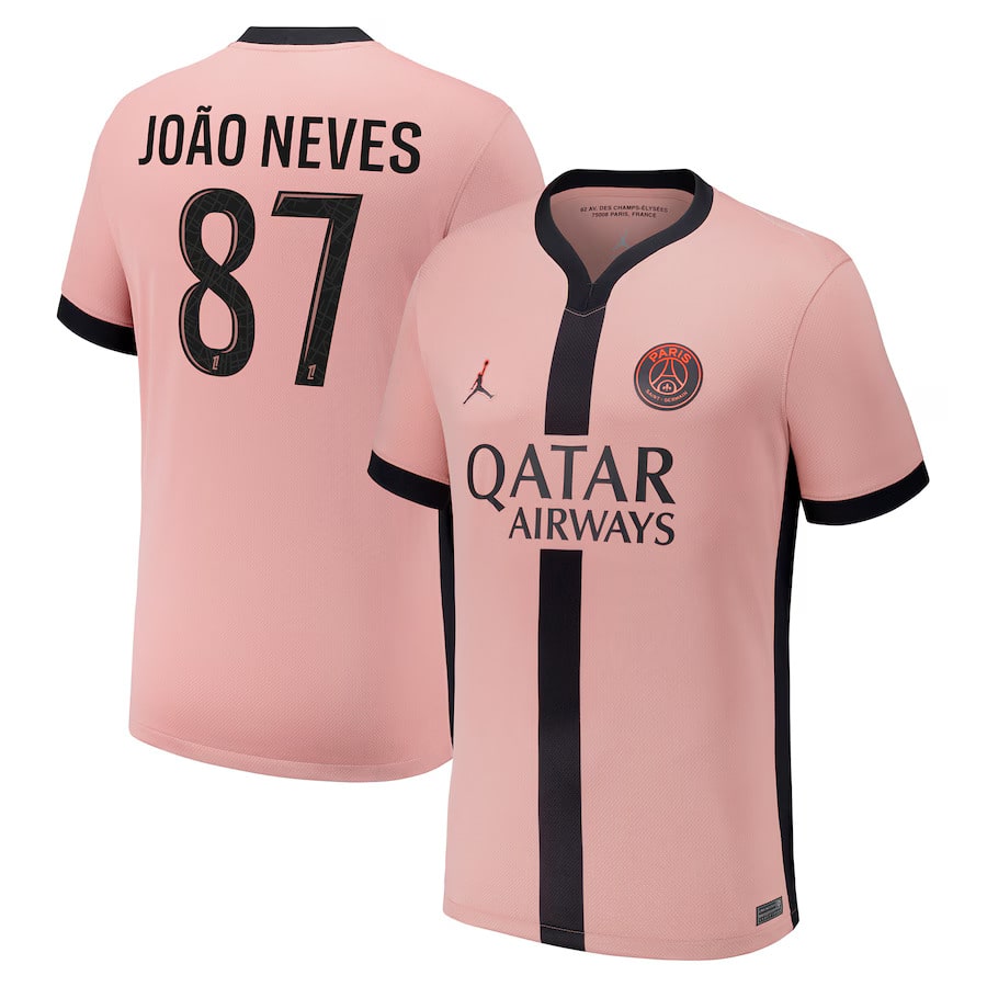 Maillot PSG Third 2024 2025 Joao Neves Foot Soccer Pro