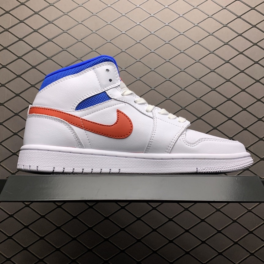 Air Jordan 1 MID White Orange Blue (3)