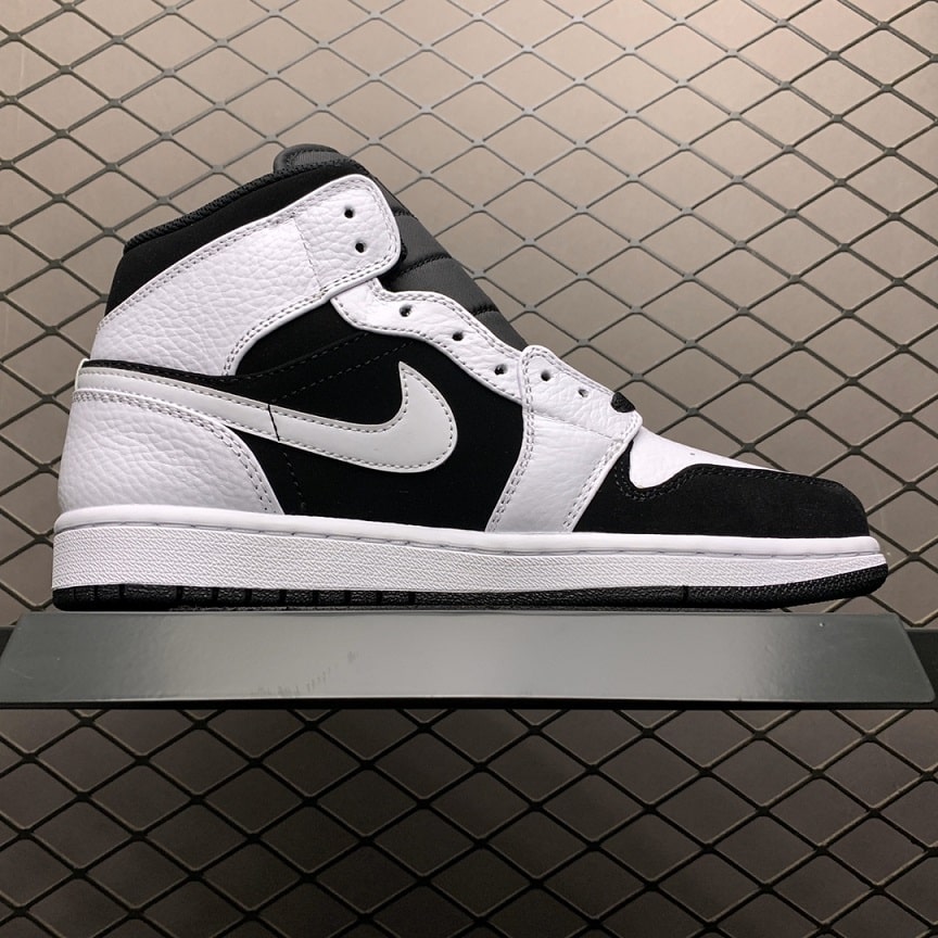 Air Jordan 1 MID Blanc Noir (4)