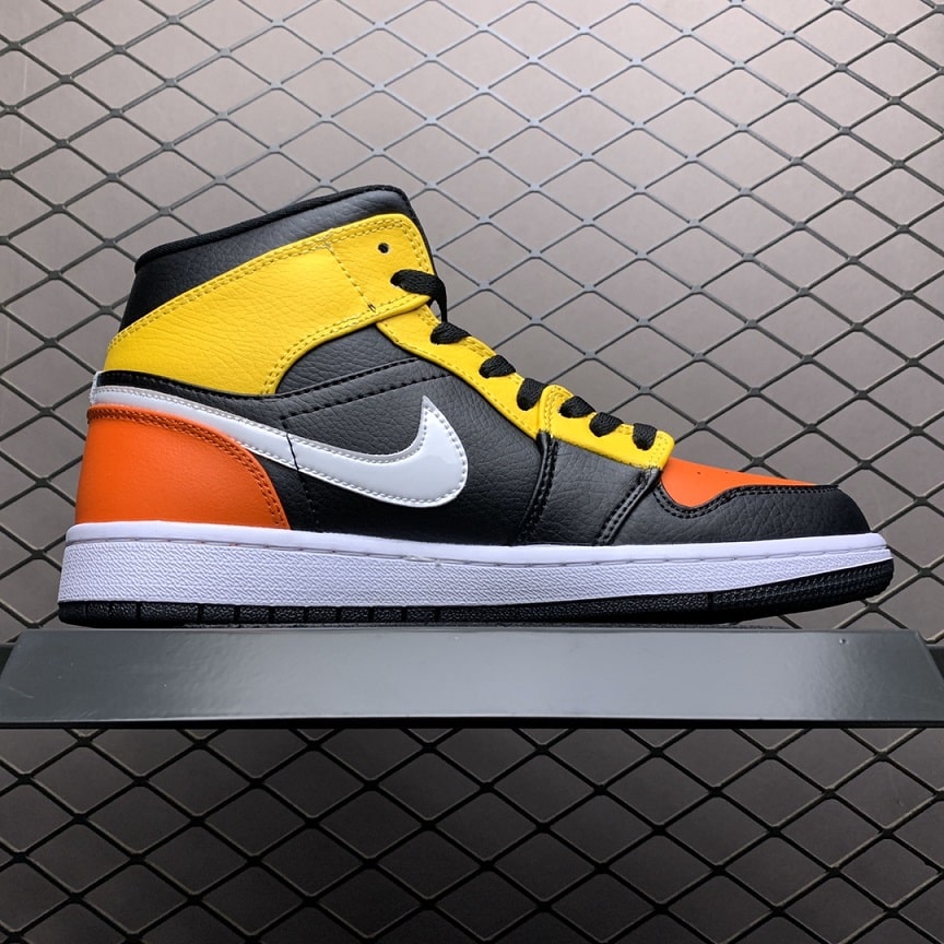 Air Jordan 1 MID Amarillo Orange Leather  (2)