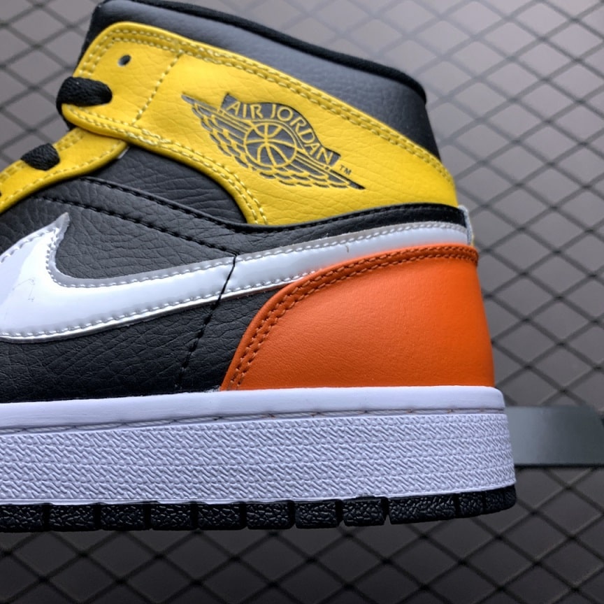 Air Jordan 1 MID Amarillo Orange Leather  (3)