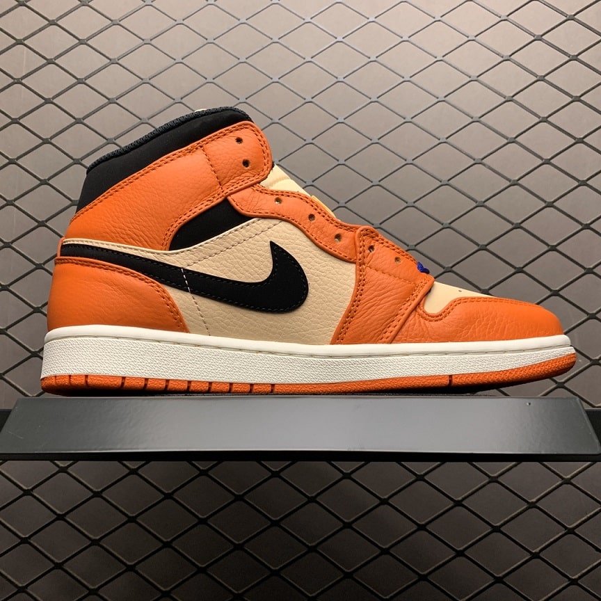 Air Jordan 1 MID Team Orange Black (2)