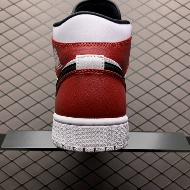 Air Jordan 1 MID White Black Gym Red (4)