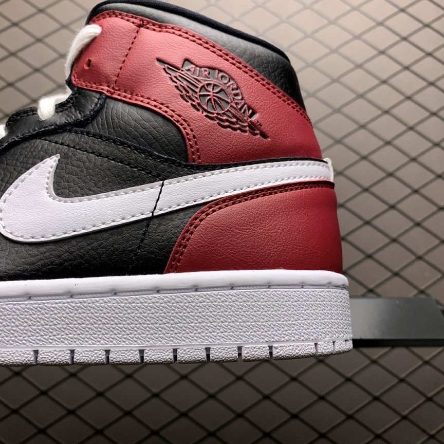 Air Jordan 1 MID Black Noble Red (4)