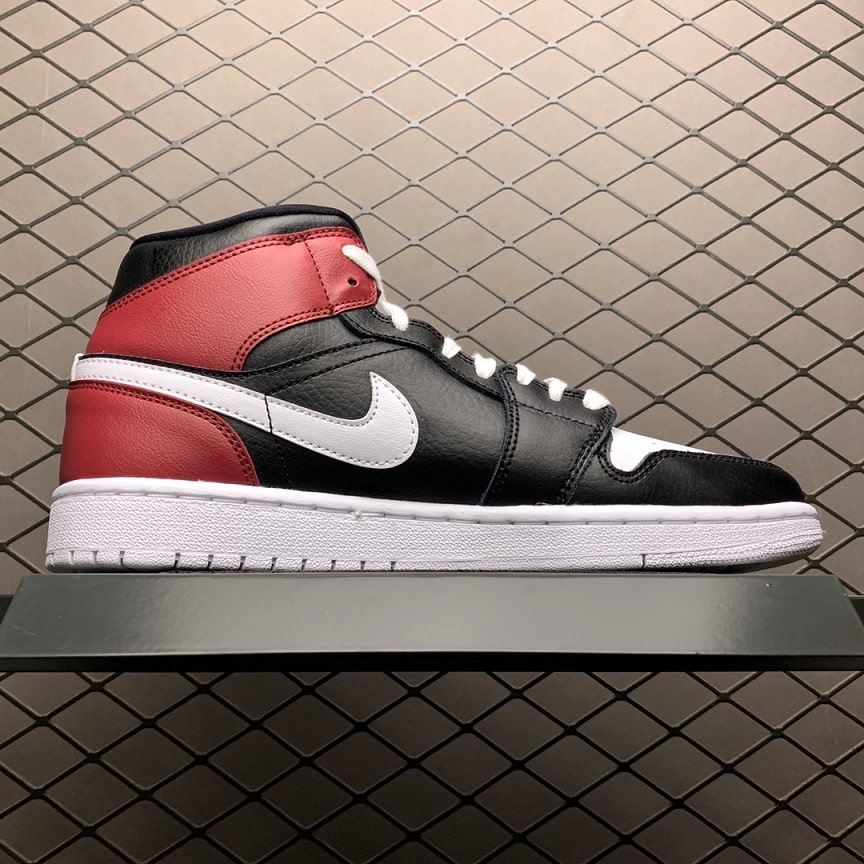 Air Jordan 1 MID Black Noble Red (2)
