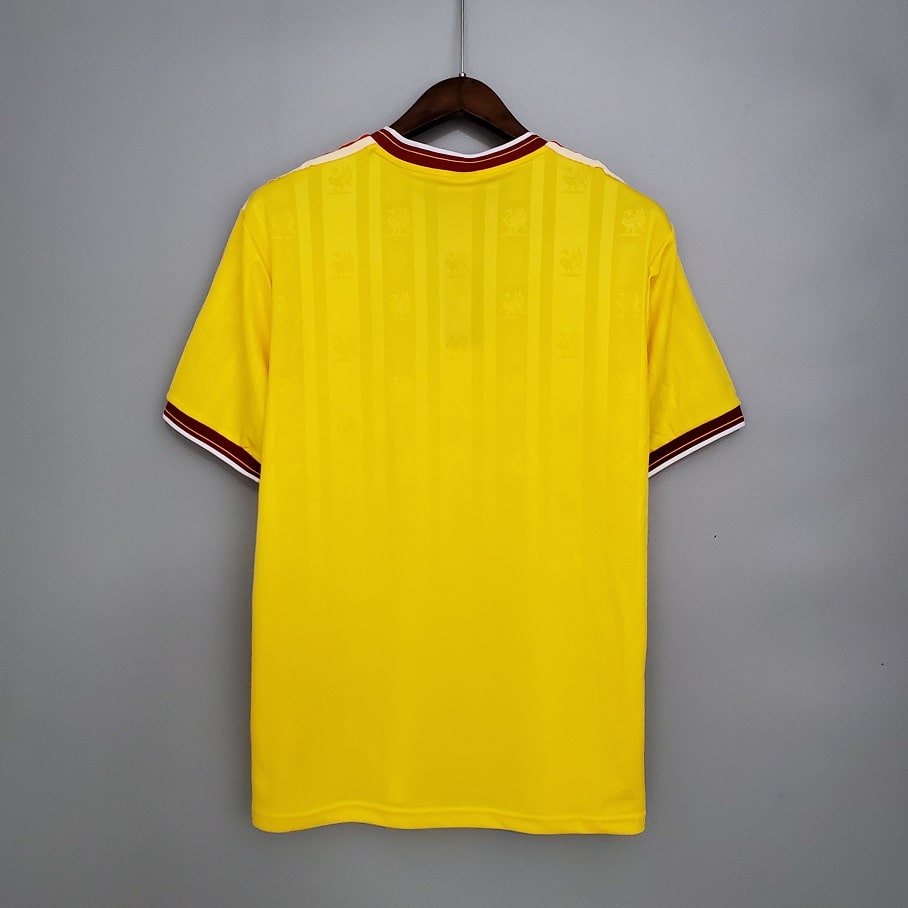 Maillot retro vintage Liverpool Exterieur Jaune 1985 1986 (5)