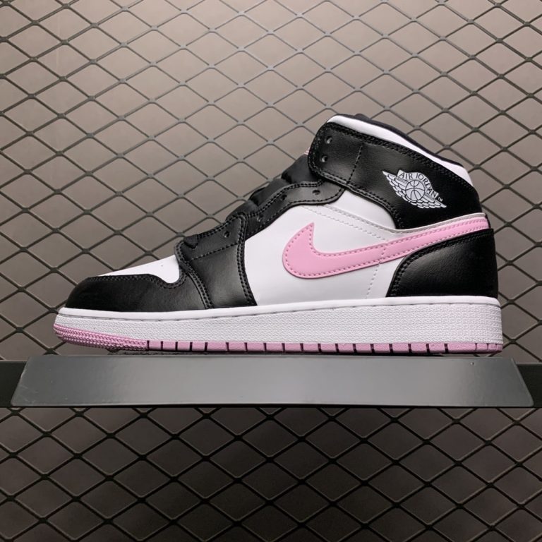 black white and pink jordan 1s