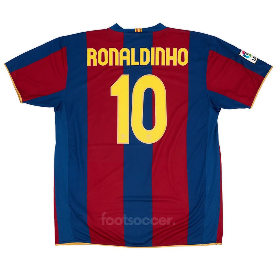 Maillot Barca Domicile 2007 2008 Ronaldinho (1)