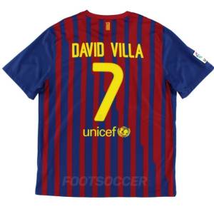 Maillot Retro Vintage FC Barcelone Domicile 2011 2012 VILLA (1)