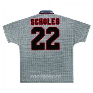 Maillot Retro Vintage Manchester United Away 1995-96 Scholes (1)