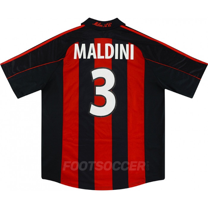 Maillot Retro Vintage Milan AC Home 2000 2002 MALDINI (1)