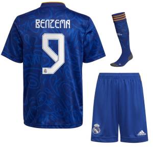 MAILLOT BENZEMA ENFANT REAL MADRID EXTERIEUR 21-22 (1)