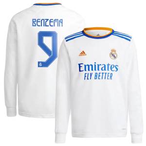 MAILLOT BENZEMA REAL MADRID DOMICILE MANCHES LONGUES 21-22 (3)