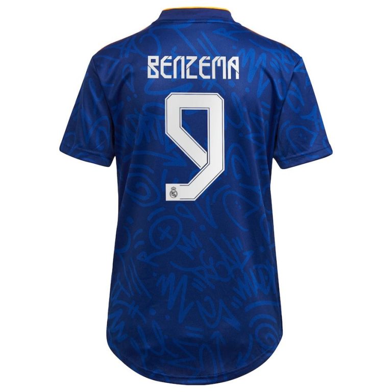 MAILLOT BENZEMA REAL MADRID EXTERIEUR 2021 2022 FEMME (1)