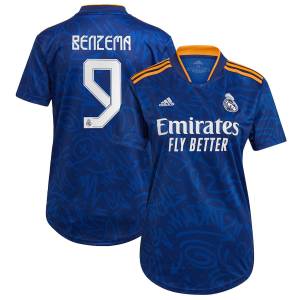 MAILLOT BENZEMA REAL MADRID EXTERIEUR 2021 2022 FEMME (3)