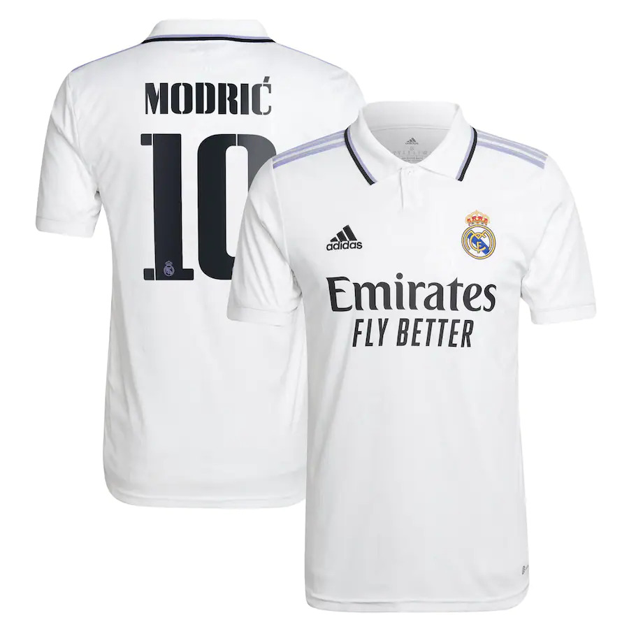 Maillot Extérieur Manches Longues Real Madrid 2021-22 Signé Luka Modric -  Cadre Classique