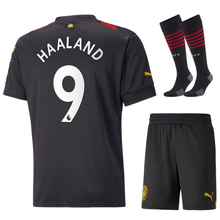 Manchester City Away Kids Shirt 2022 2023 Haaland (1)