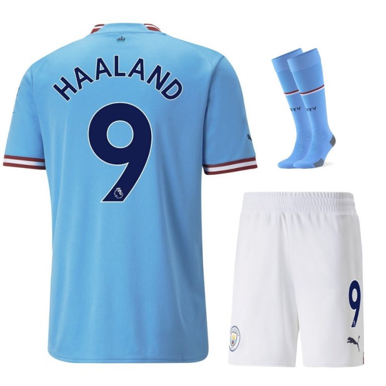 Maillot Enfant Manchester City Domicile 2022 2023 Haaland (1)