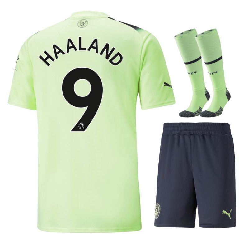 Manchester City Third Child Shirt 2022 2023 Haaland (1)