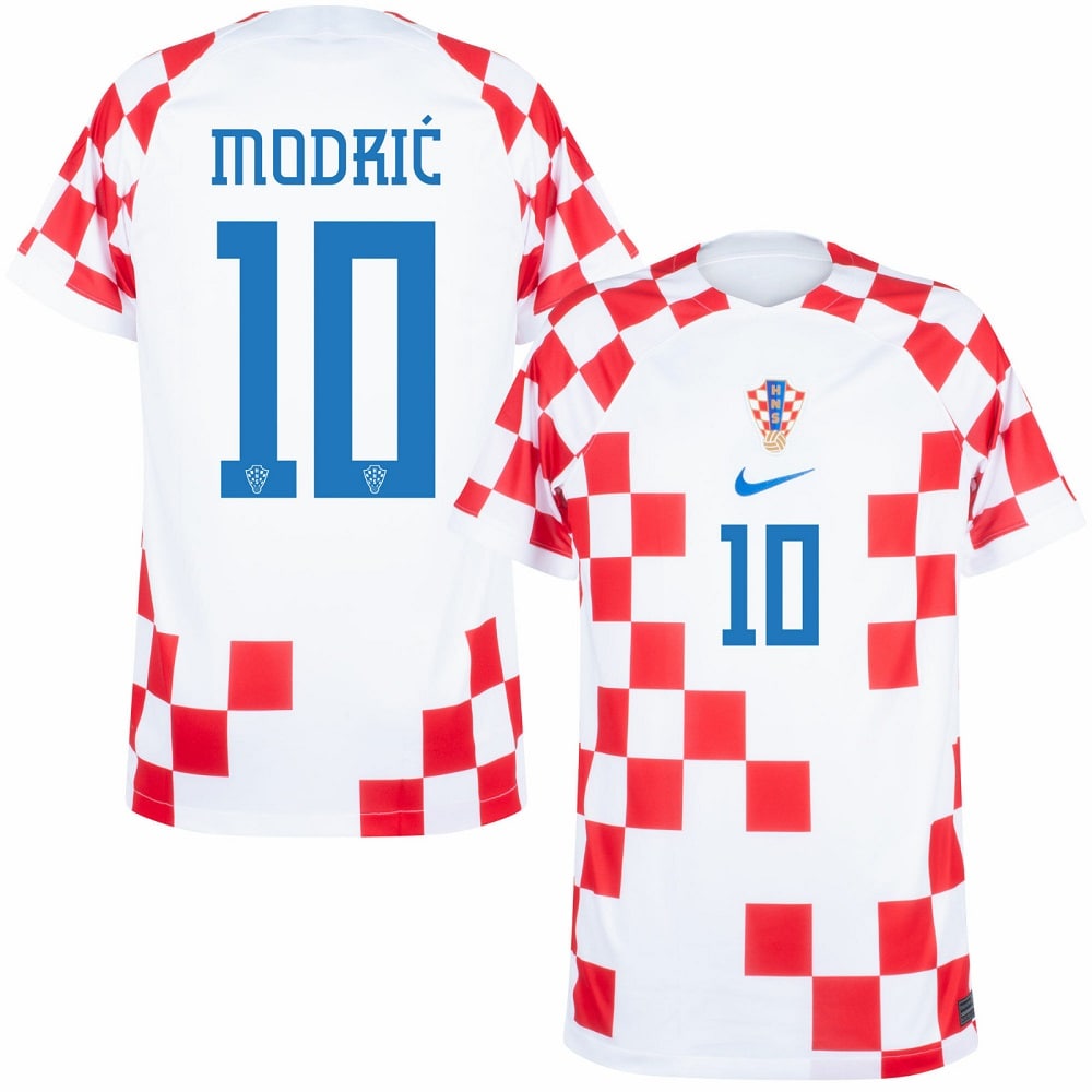 Luka Modrić #10 Croatia x Brazil Match 2022-23 Home Men Jersey