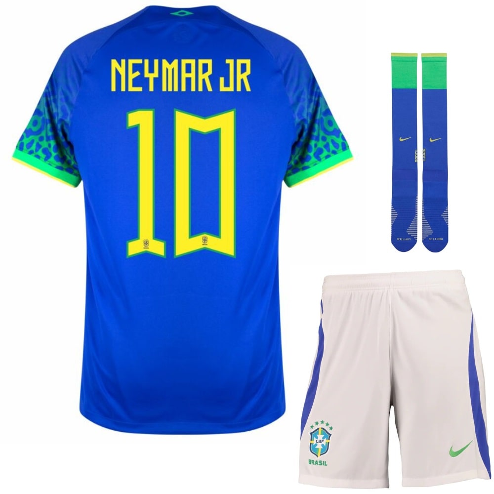 NEYMAR JR 2022 WORLD CUP BRAZIL AWAY KIDS JERSEY