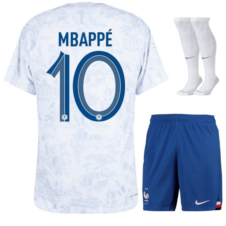 2022 WORLD CUP AWAY FRENCH TEAM CHILDREN'S JERSEY MBAPPE (01)
