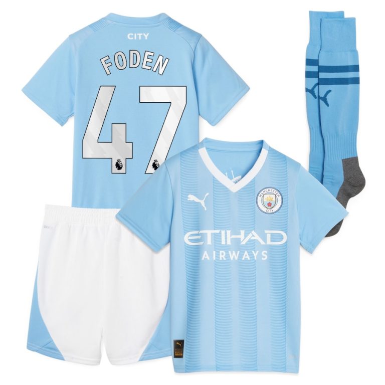 Manchester City Home Child Kit Shirt 2023 2024 Foden (1)