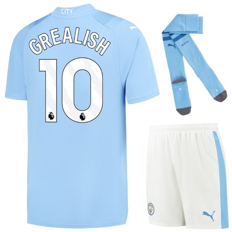 Manchester City Home Child Kit Shirt 2023 2024 Grealish (1)