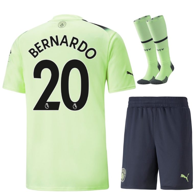 Maillot Kit Enfant Manchester City third 2022 2023 Bernardo (1)