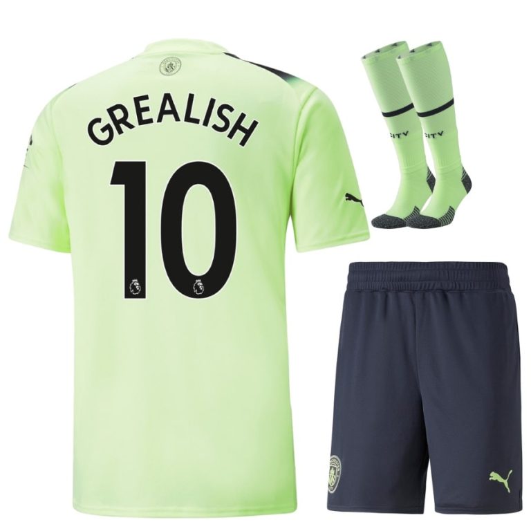 Manchester City Third Kit Child Shirt 2022 2023 Grealish (1)
