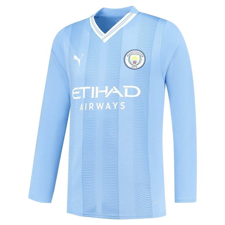 Manchester City Home Jersey 2023 2024 Long Sleeve (1)