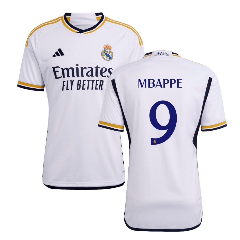 Real Madrid Home Jersey 2023 2024 MBAPPE Foot Soccer Pro