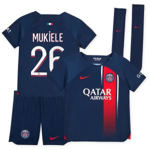 Maillot Kit Enfant PSG Domicile 2023 2024 Mukiele (1)