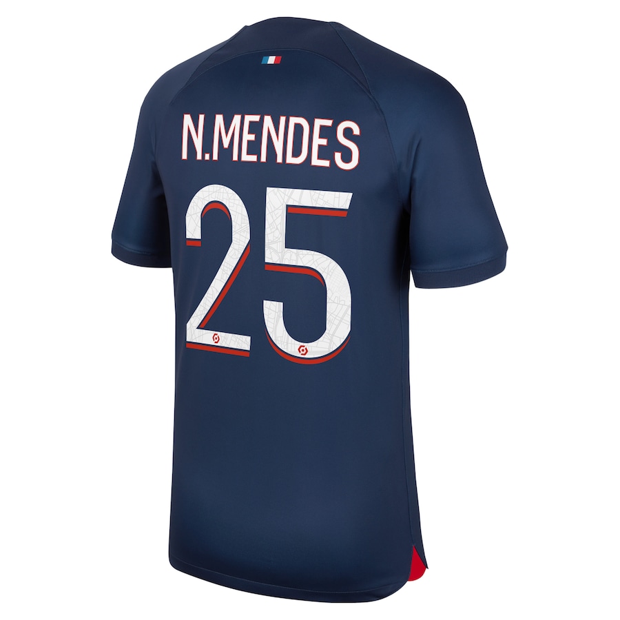 Maillot PSG Domicile 2023 2024 N.Mendes (2)