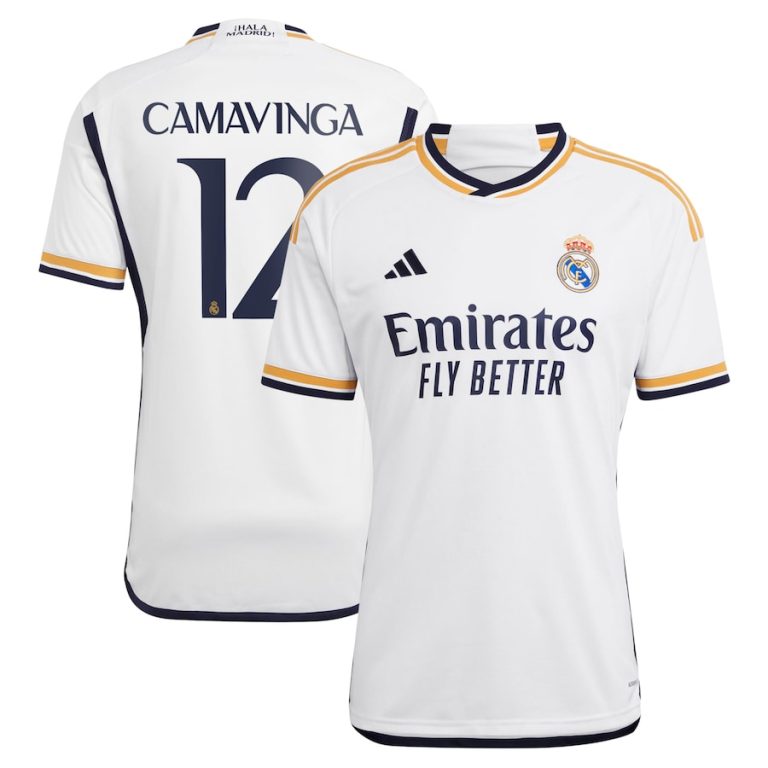 Real Madrid Home Shirt 2023 2024 Camavinga Foot Soccer Pro