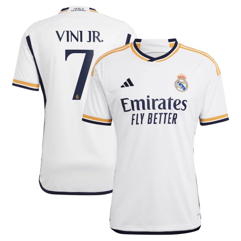 Real Madrid Home Shirt 2023 2024 Vini Jr Foot Soccer Pro