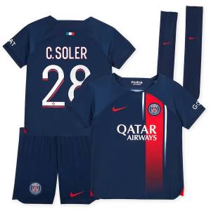 Maillot kit Enfant PSG Domicile 2023 2024 C.Soler (1)