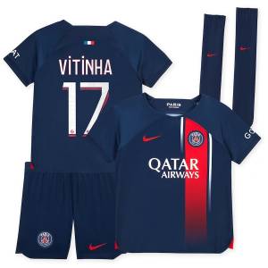 PSG Kids Home Kit Shirt 2023 2024 Vitinha (1)