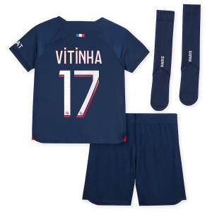 PSG Kids Home Kit Shirt 2023 2024 Vitinha (2)