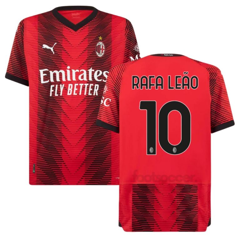 AC Milan Home Shirt 2023 2024 Rafa Leao Foot Soccer Pro