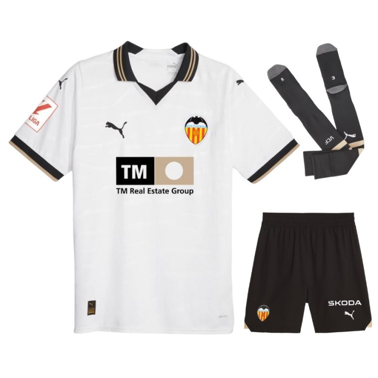 FC Valencia Home 2023 2024 Child Kit Jersey (1)