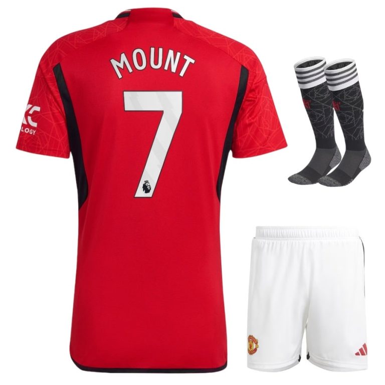 Manchester United Home Child Kit Shirt 2023 2024 Mount (1)