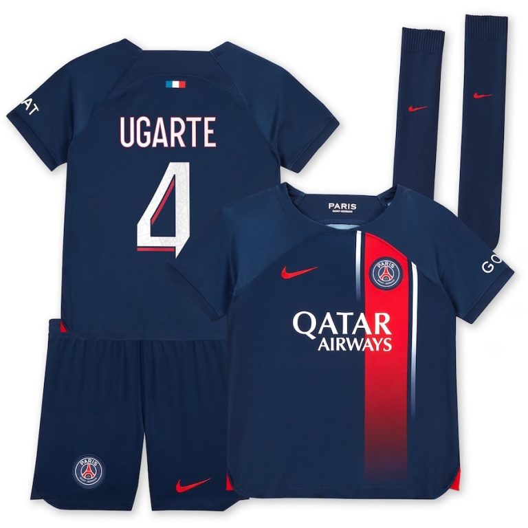 PSG Home Child Kit Jersey 2023 2024 Ugarte (1)