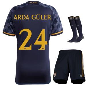 Maillot Kit Enfant Real Madrid Extérieur 2023 2024 Arda Guler (1)