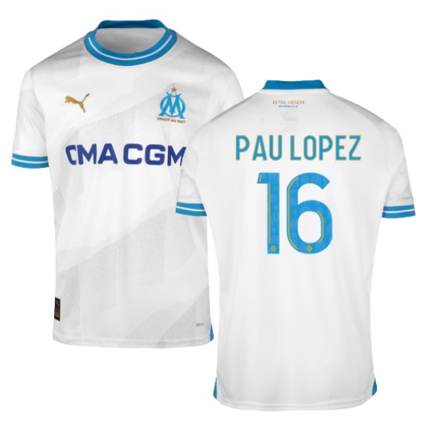 Enfant Maillot Pau Lopez #16 Blanc Tenues Domicile 2023/24 T-Shirt