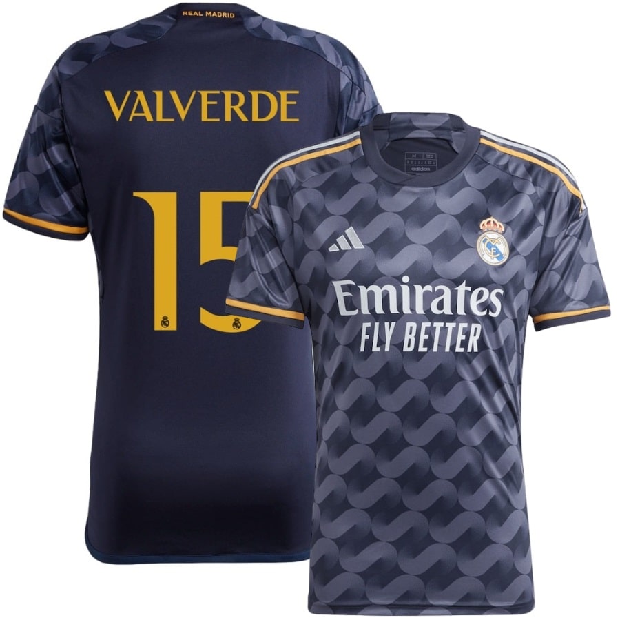 Camiseta adidas 1a Real Madrid valverde niño 2023 2024 blanca