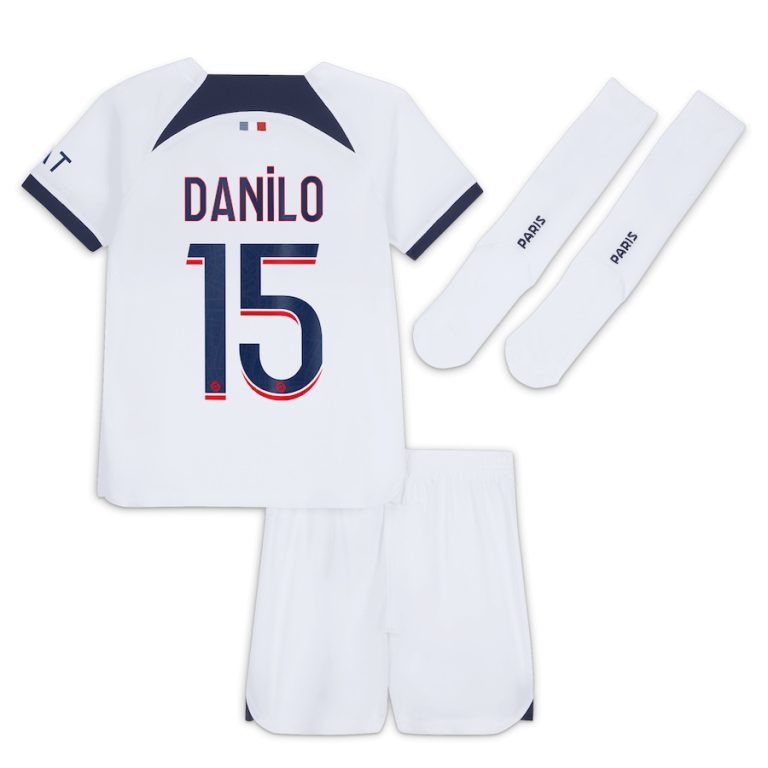Maillot kit Enfant PSG Extérieur 2023 2024 Danilo (2)