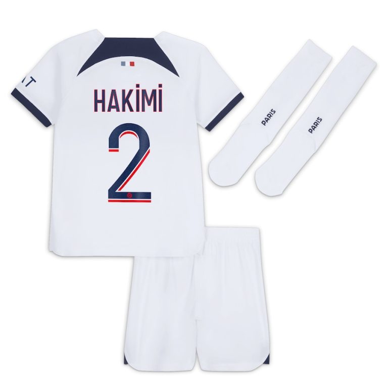 Maillot kit Enfant PSG Extérieur 2023 2024 Hakimi (2)